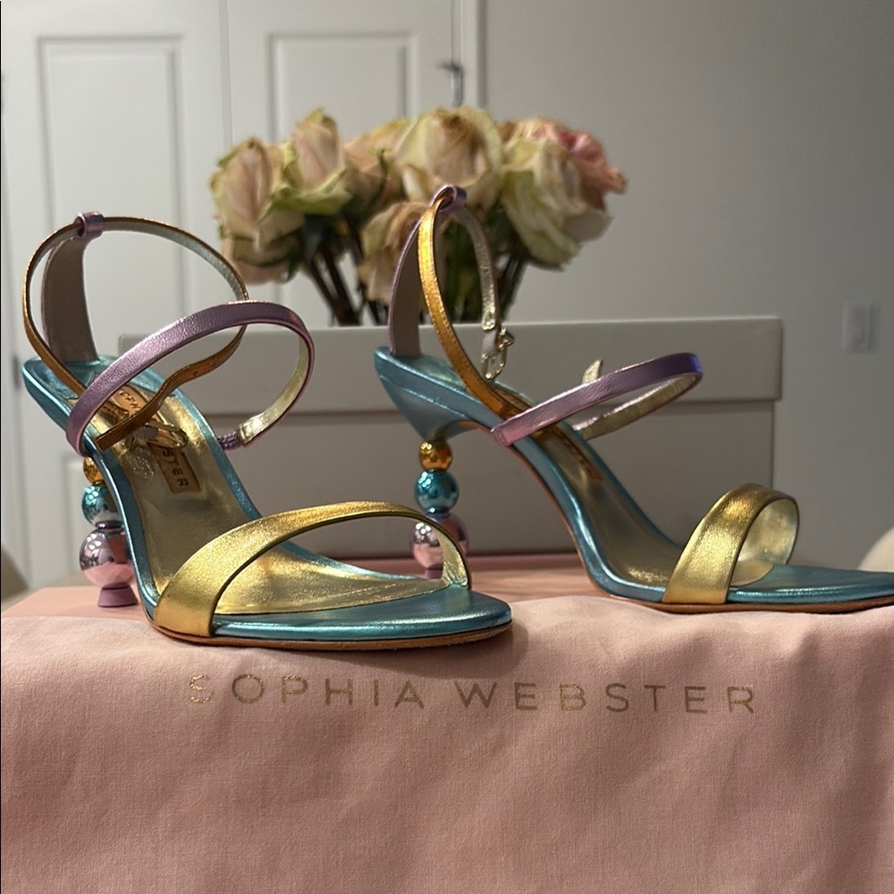 Sophia Webster Rosalind Pearl Mid Sandal (Multi Metallic)